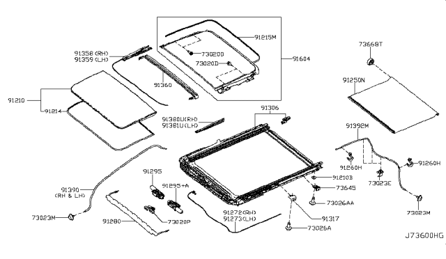 2018 Nissan Rogue Sun Roof Parts Diagram 1