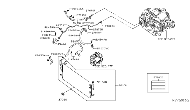 2016 Nissan Leaf Condenser & Liquid Tank Assy Diagram for 92100-3NF0A