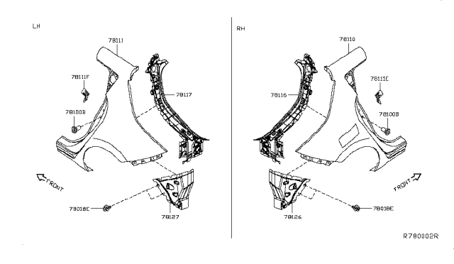 2013 Nissan Leaf Retainer-Tapping,Striker LH Diagram for G6691-3NFMA