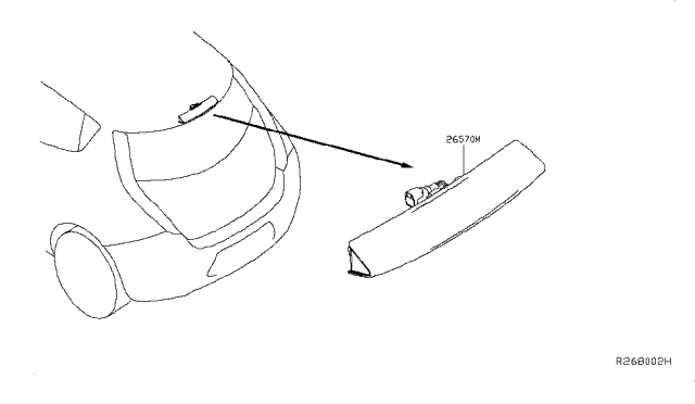 2017 Nissan Leaf Lamp Assembly-Stop Diagram for 26590-3NA1A