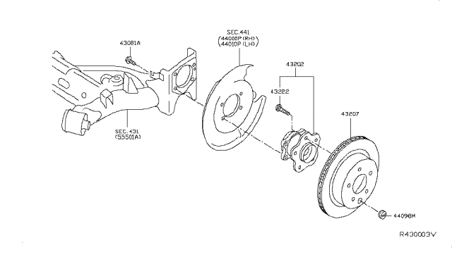 2014 Nissan Leaf Bolt Diagram for 43083-3NF0A