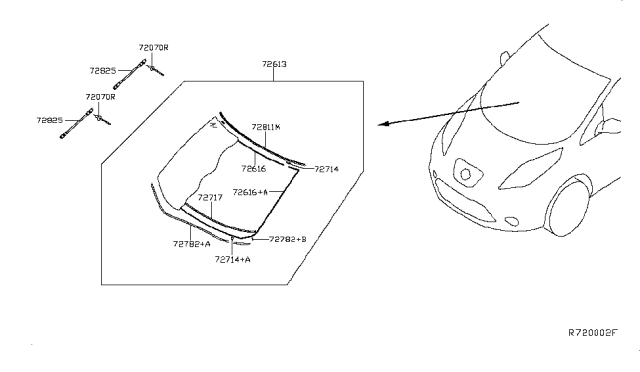 2016 Nissan Leaf Front Windshield Diagram 1