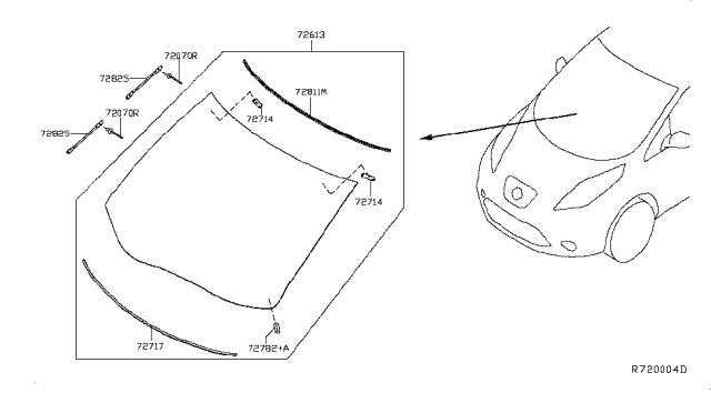 2017 Nissan Leaf Front Windshield Diagram 2