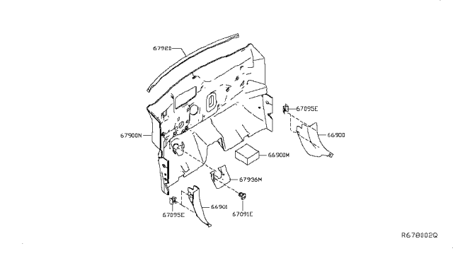 2017 Nissan Leaf Insulator-Dash Lower Diagram for 67900-3NF0A