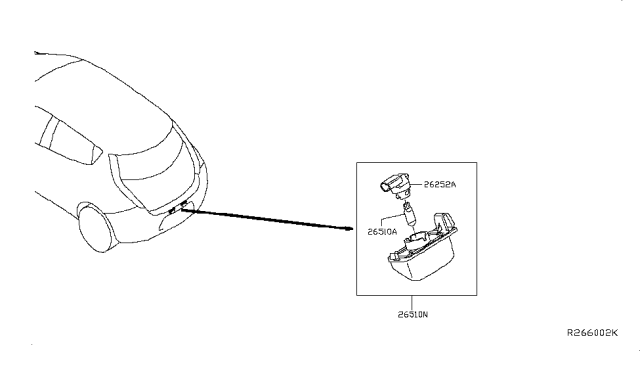 2017 Nissan Leaf Lamp Licence Diagram for 26510-8991C