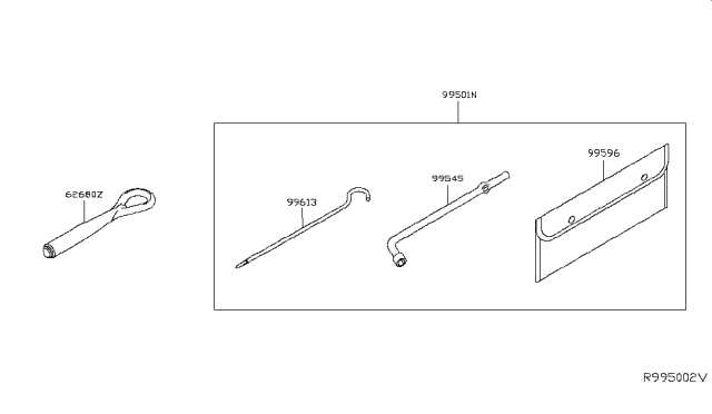 2016 Nissan Leaf Tool Kit & Maintenance Manual Diagram