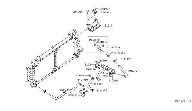 2016 Nissan Leaf Radiator,Shroud & Inverter Cooling Diagram 2