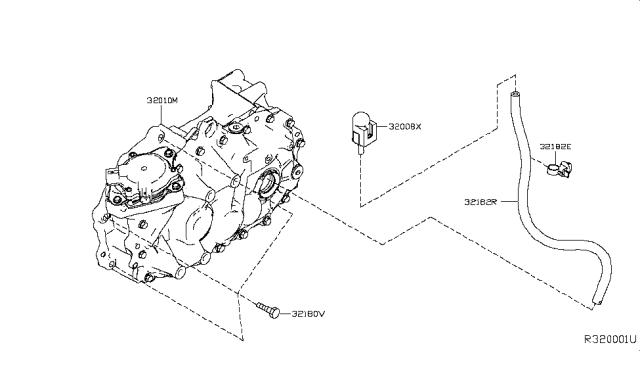 2017 Nissan Leaf Manual Transmission, Transaxle & Fitting Diagram