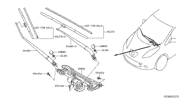 2015 Nissan Leaf Windshield Wiper Diagram 3