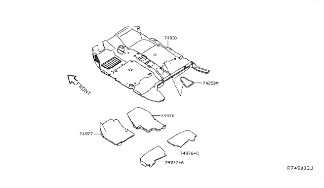 2017 Nissan Leaf Floor Trimming Diagram