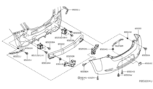 2016 Nissan Leaf Rear Bumper Diagram