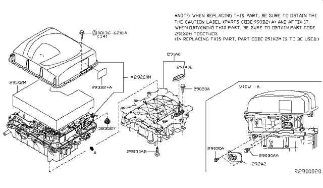 2017 Nissan Leaf Box Assembly - DC/DC Diagram for 292C0-4NP3D