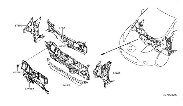 2014 Nissan Leaf Dash-Side,LH Diagram for G6241-3NFMA