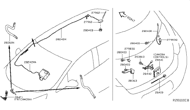 2016 Nissan Leaf Antenna Assembly Diagram for 28208-4NS0A