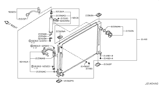 2016 Nissan 370Z Packing-Drain Cock Diagram for 21441-5V000