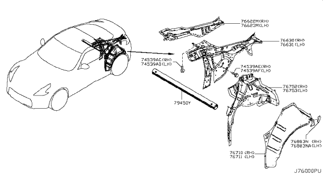 2016 Nissan 370Z Body Side Panel Diagram 6