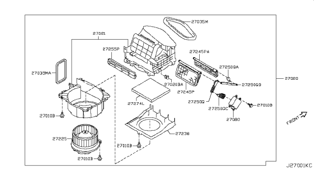 2017 Nissan 370Z Heater & Blower Unit Diagram 1