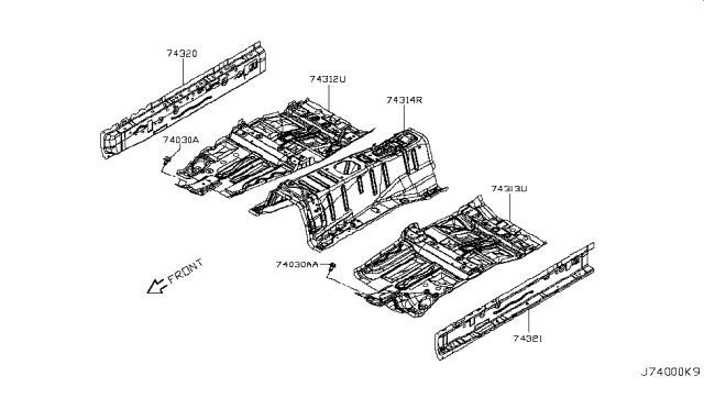 2019 Nissan 370Z SILL Inner LH Diagram for 76451-1ET0A