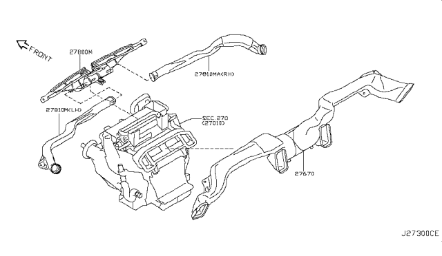 2010 Nissan 370Z Nozzle & Duct Diagram 2