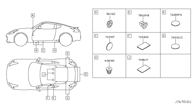 2017 Nissan 370Z Body Side Fitting Diagram 9