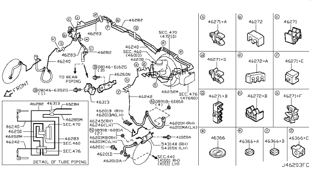2012 Nissan 370Z Brake Piping & Control Diagram 2