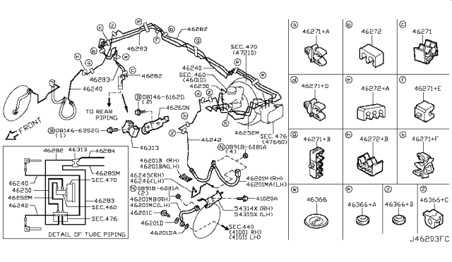 2010 Nissan 370Z Bracket-Brake Hose,RH Diagram for 54314-JK69A