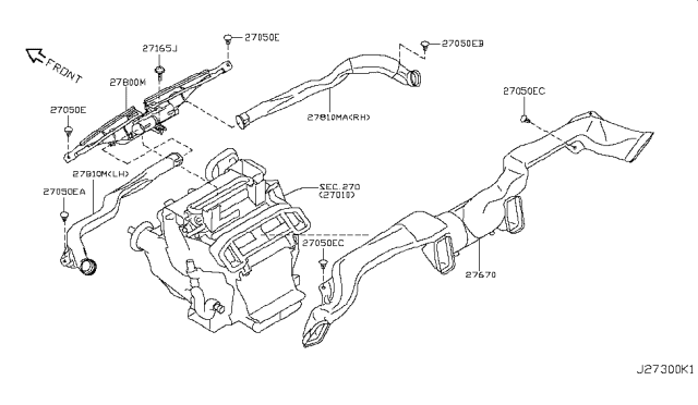 2015 Nissan 370Z Nozzle & Duct Diagram