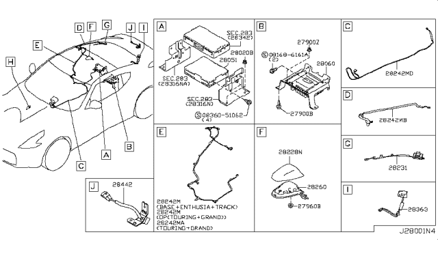 2011 Nissan 370Z Audio & Visual Diagram 2