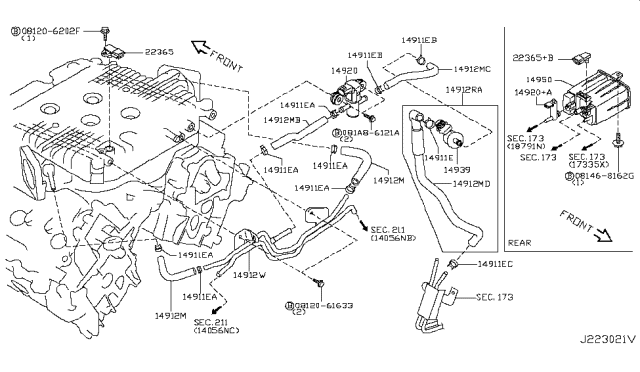 2018 Nissan 370Z CANISTER Assembly E Diagram for 14950-CD00B