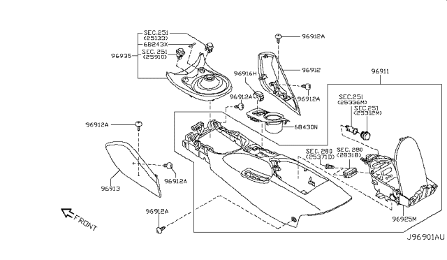 2019 Nissan 370Z Console Box Diagram 3