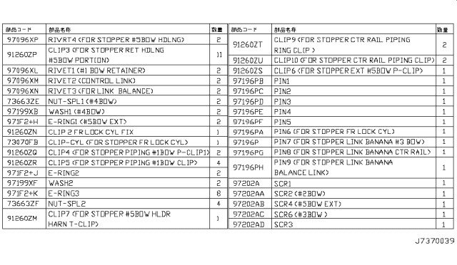 2012 Nissan 370Z Clip Diagram for 97166-1ET1A