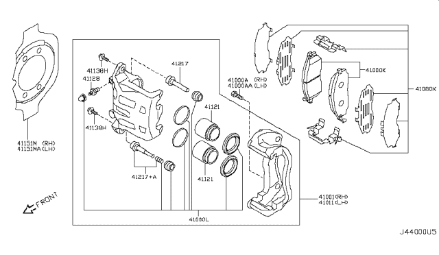 2019 Nissan 370Z Plate-BAFFLE Diagram for 41151-1EX1A