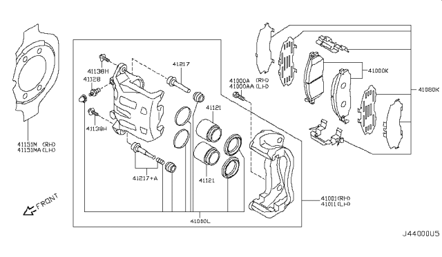 2012 Nissan 370Z Front Brake Diagram 1