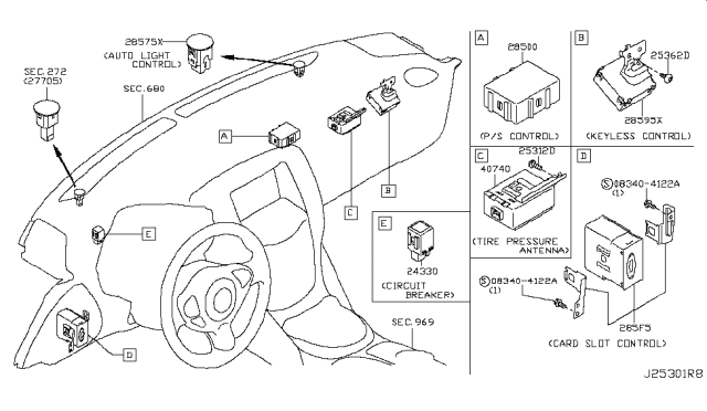 2009 Nissan 370Z Cont Assembly Diagram for 285F5-1EA0A
