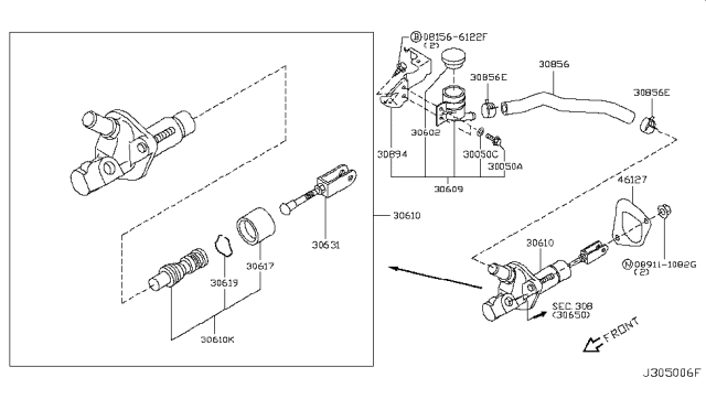 2019 Nissan 370Z Clutch Master Cylinder Diagram