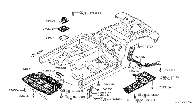 2009 Nissan 370Z Floor Fitting Diagram 3