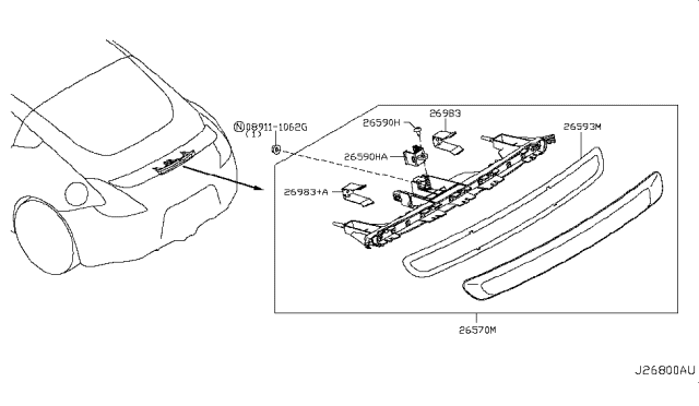 2013 Nissan 370Z High Mounting Stop Lamp Diagram 2