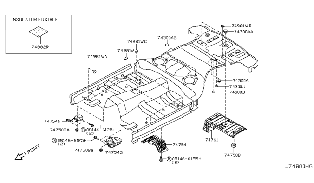 2013 Nissan 370Z Floor Fitting Diagram 1