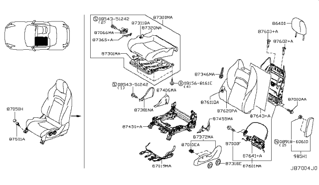 2019 Nissan 370Z Front Seat Diagram 4