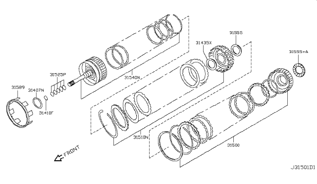 2010 Nissan 370Z Clutch Assy-Input Diagram for 31540-1XJ0D