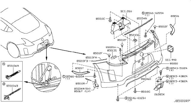 2013 Nissan 370Z Rear Bumper Diagram 4