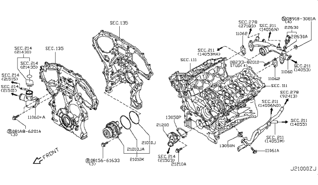 2009 Nissan 370Z Water Pump, Cooling Fan & Thermostat Diagram 2