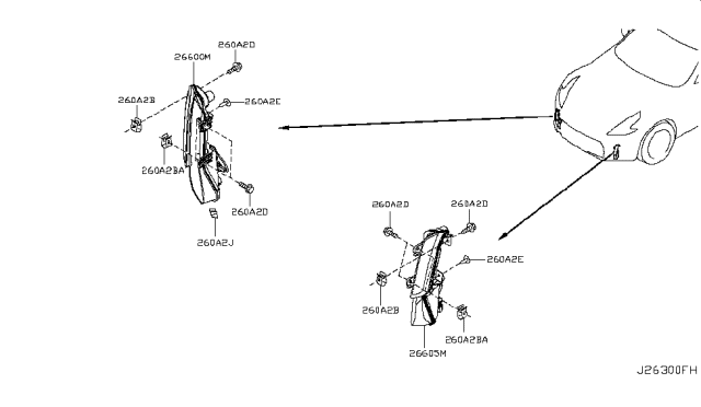 2019 Nissan 370Z Lamp Assembly-Daytime Running,LH Diagram for 26605-3GY1B