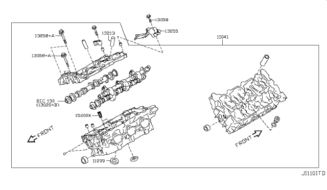 2011 Nissan 370Z Cylinder Head & Rocker Cover Diagram 6