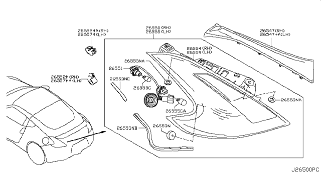 2016 Nissan 370Z Rear Combination Lamp Diagram