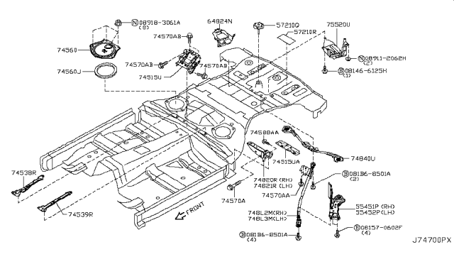 2009 Nissan 370Z SHIM Diagram for 74853-1EA0A