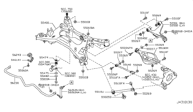 2010 Nissan 370Z Rear Suspension Diagram 3