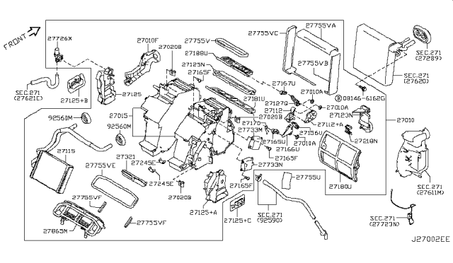 2015 Nissan 370Z Heater & Blower Unit Diagram 2