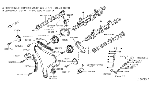 2014 Nissan 370Z SPROCKET-CAMSHAFT Intake Diagram for 13025-EY02A