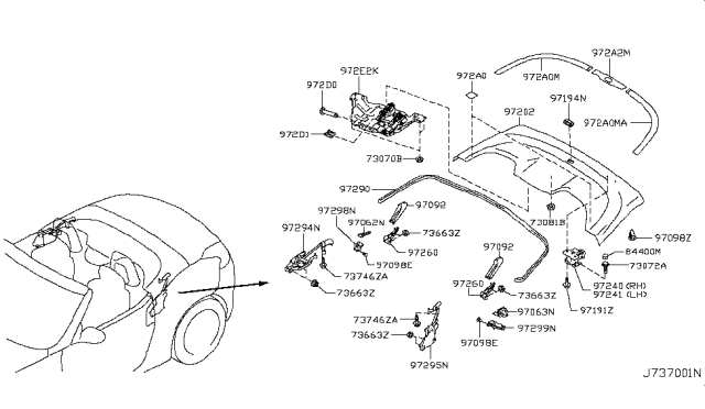 2011 Nissan 370Z Protector-Storage Outer Diagram for 972A1-1ET0A